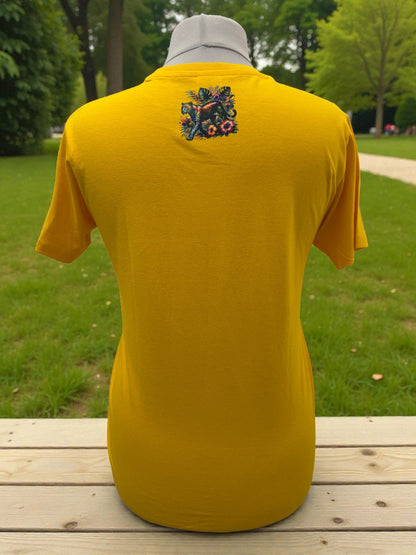Unisex T-Shirt Blumen Jaguar Natur Motiv-Shirt Rückseite von fks-design

