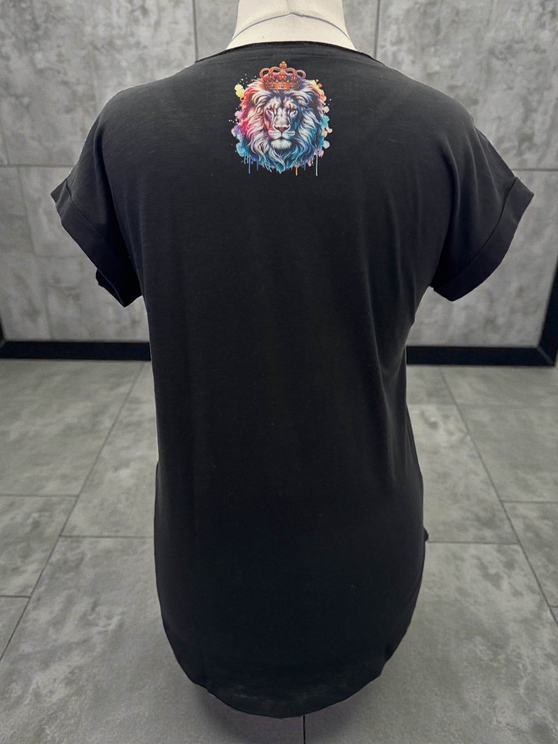 Damen Long Slub Shirt Lion King Rückseite von fks-design

