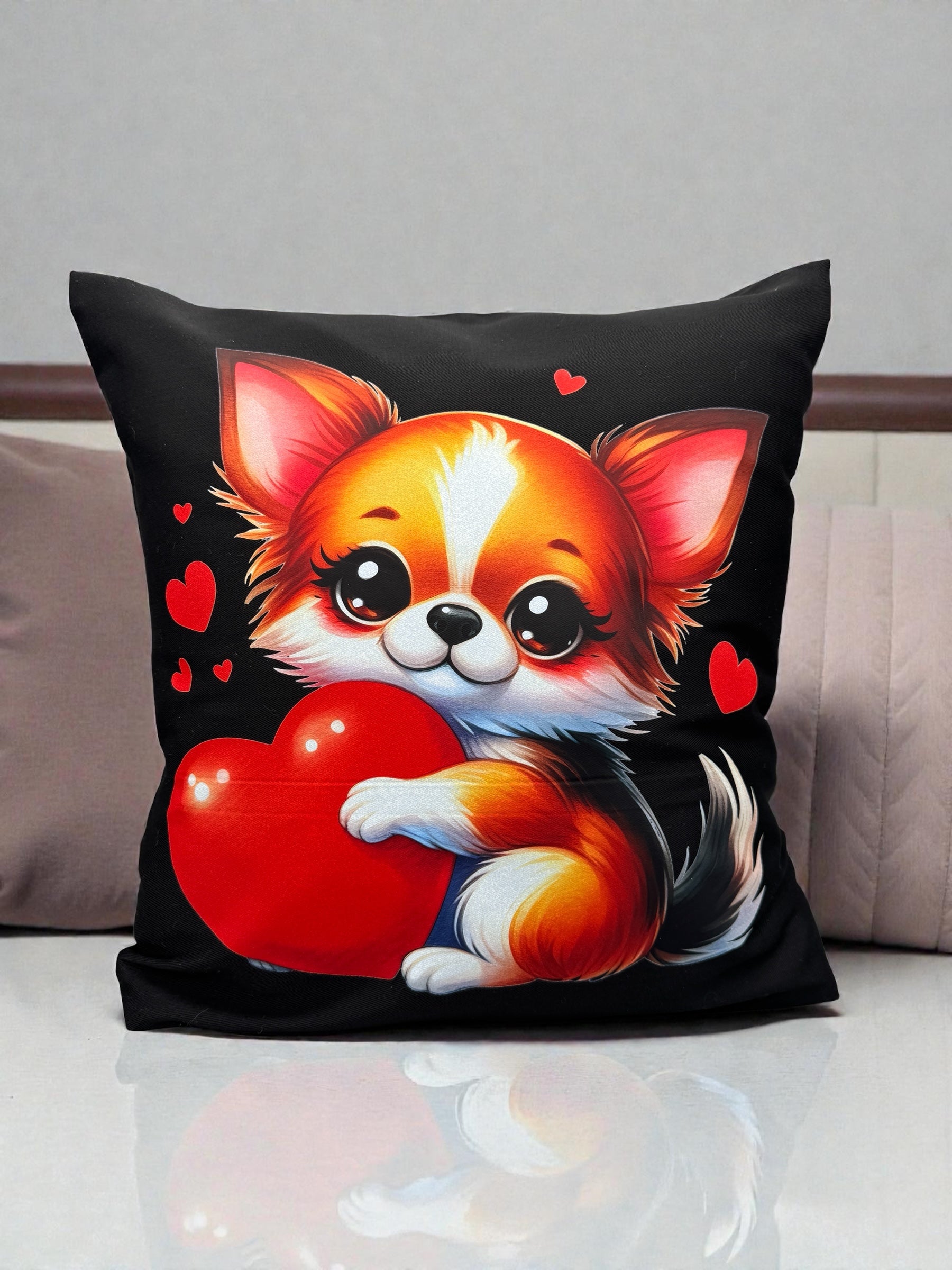 Kissenhülle Doggy Love 40x40 cm von fks-design - DTF Druck Hunde Deko für Hundeliebhaber
