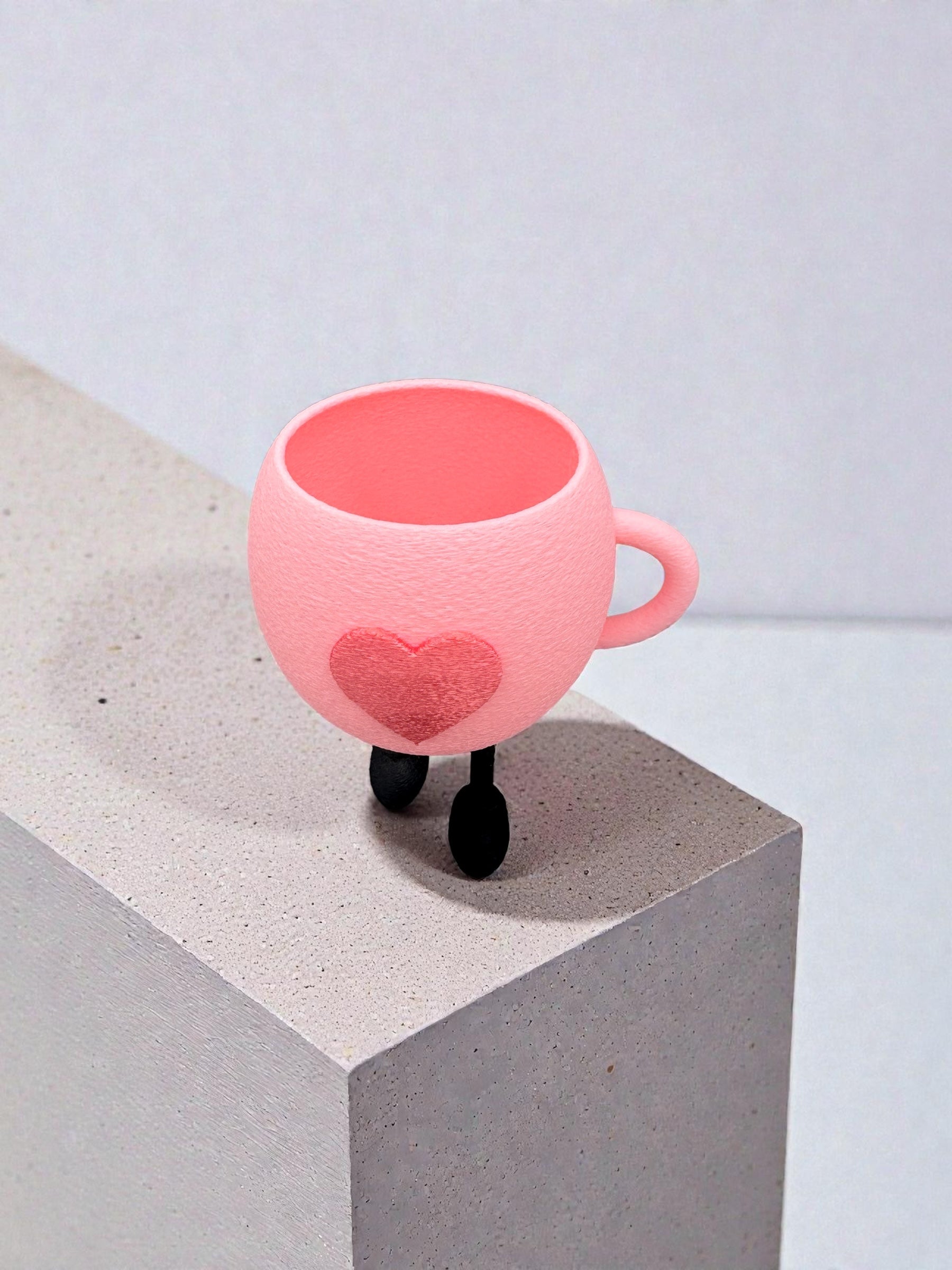 Gehende Tasse 3D Druck - Ablage mit Herz Aufbewahrung - fks-design