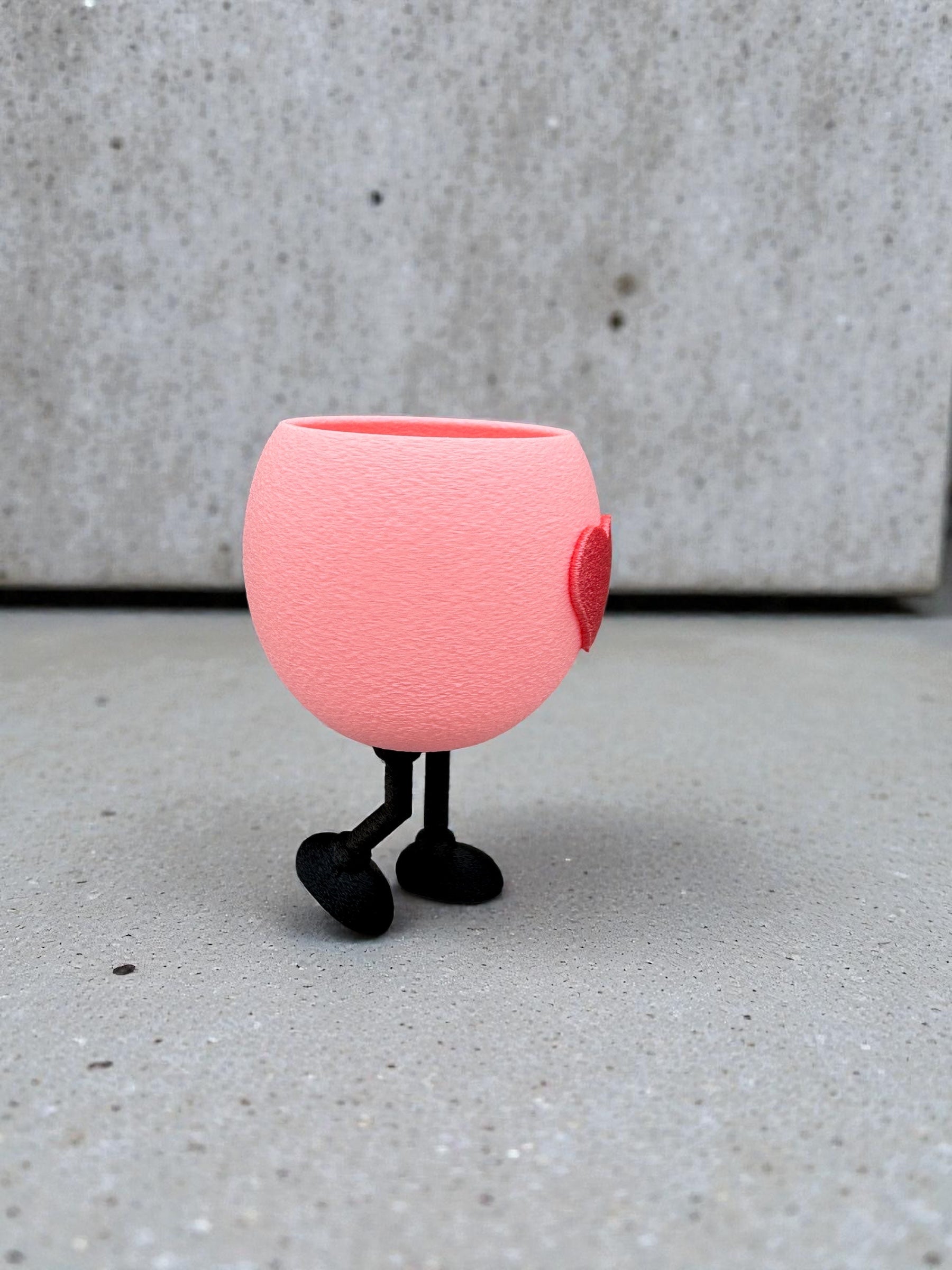 3D Druck Tasse mit Beinen - Herz Dekoration lustig - fks-design