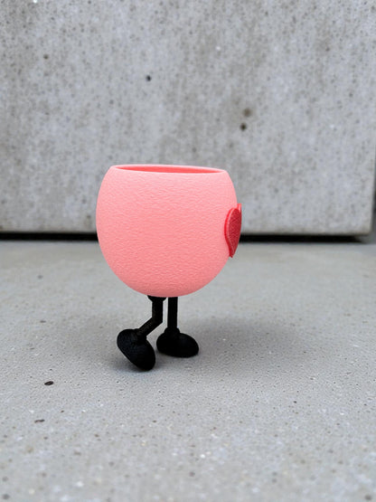 3D Druck Tasse mit Beinen - Herz Dekoration lustig - fks-design