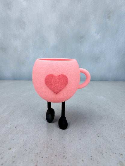 3D Druck Gehende Tasse mit Herz - Ablage niedliche Deko - fks-design