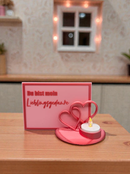 3D Postkarte "Du bist mein Lieblingsgedanke" mit LED Teelichthalter von fks-design - Romantisches Geschenk
