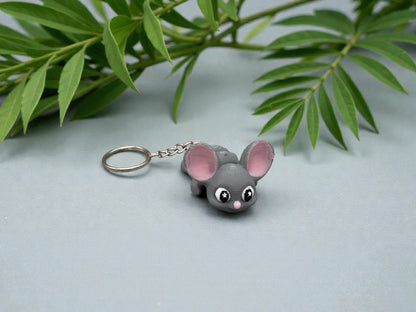 3D-gedruckter Flexi Schlüsselanhänger Maus beweglich