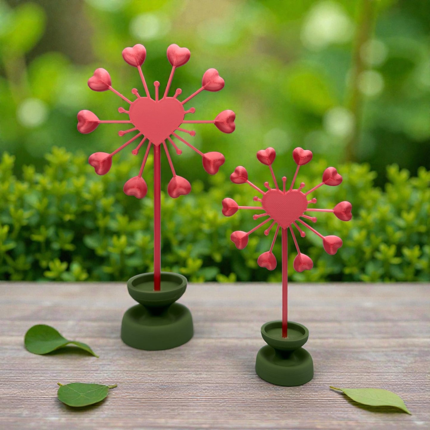 2er Set Herzblumen 3D Druck Dekoration romantisch Liebe