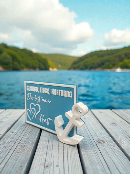 Postkarte Du bist mein Halt 3D gedruckt Liebe Dekoration