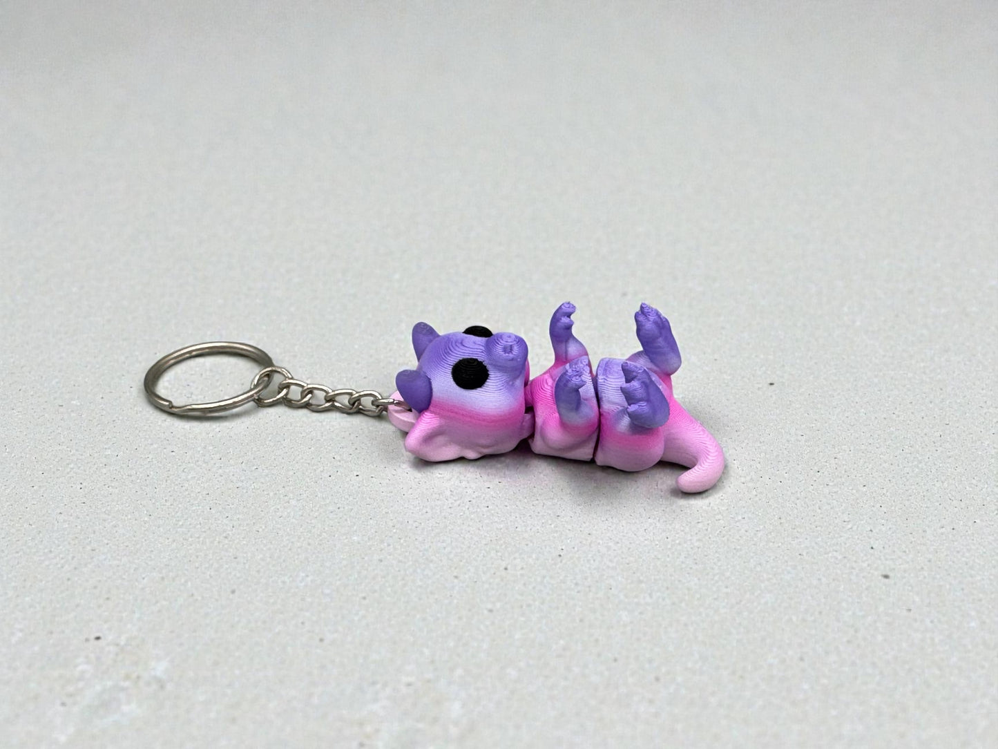 Flexi Schlüsselanhänger Drache 3D-Druck Detailansicht bewegliche Glieder