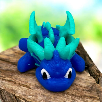 Mini Flexi Wasser Drache Detailansicht bewegliche Glieder 3D-Druck Fidget Toy - fks-design
