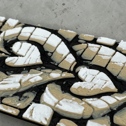 Detailaufnahme HueForge 3D-Druck Lesezeichen Herz Steine – mehrfarbiger Steinmosaik-Schichtdruck aus PLA, von fks-design
