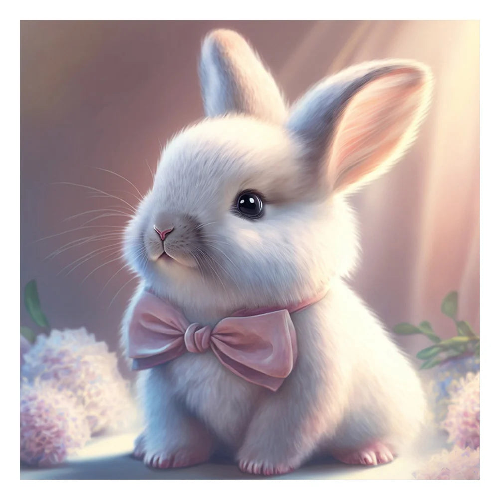 Diamond Painting Kit " Hase mit Schleife "! 30 x 30 cm!