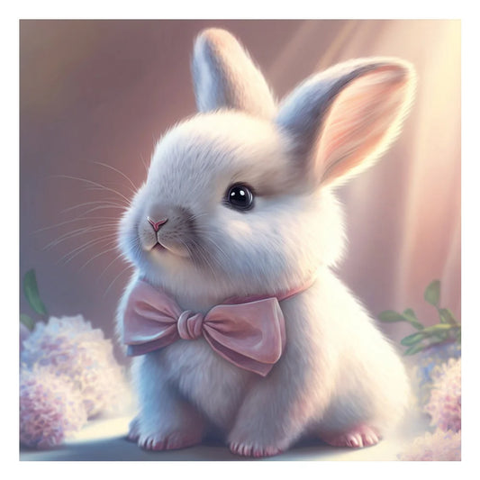 Diamond Painting Kit " Hase mit Schleife "! 30 x 30 cm!