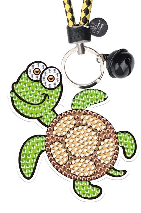 Diamond Painting Schlüsselanhänger Kit Schildkröte 5D Bastelset mit Schlüsselband und Glocke von fks-design
