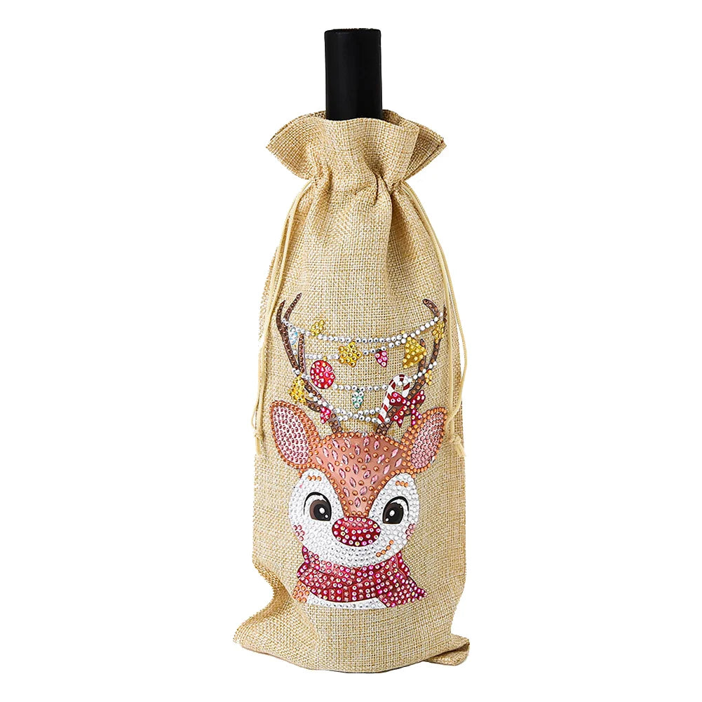 Diamond Painting Flaschen Geschenktasche Kit  " Rentier "!
