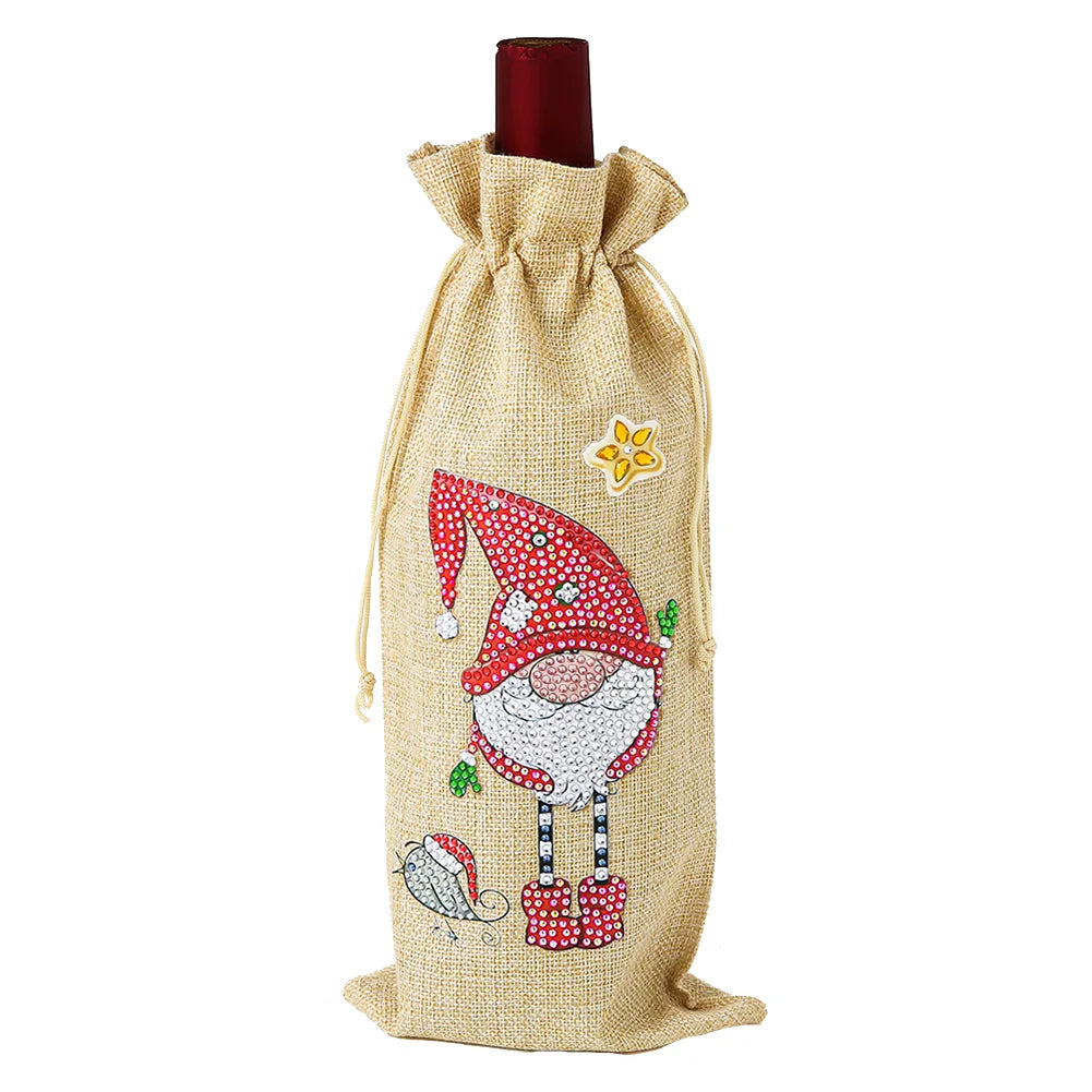 Diamond Painting Flaschen Geschenktasche Kit  " Weihnachtswichtel "!