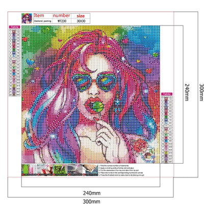 Diamond Painting Kit " Lollipop Girl "! 30 x 30 cm!