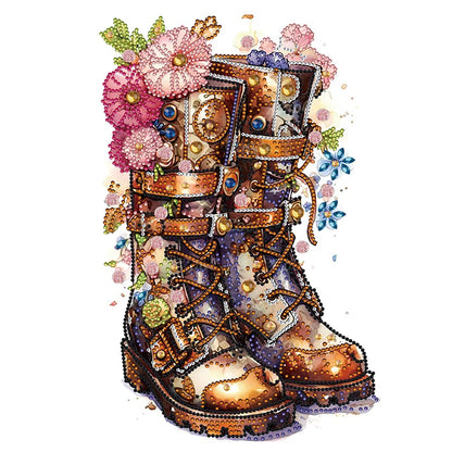 Diamond Painting Kit " Strass Blumen Stiefel "! 30 x 40 cm!