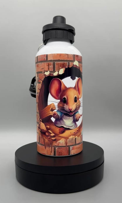 Alu Trinkflasche Ratten Gang - 600ml mit 2 Verschlüssen