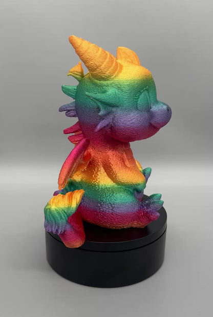 Stiftehalter "Drache" – 3D-Druck Silk-PLA Regenbogen-Farbverlauf