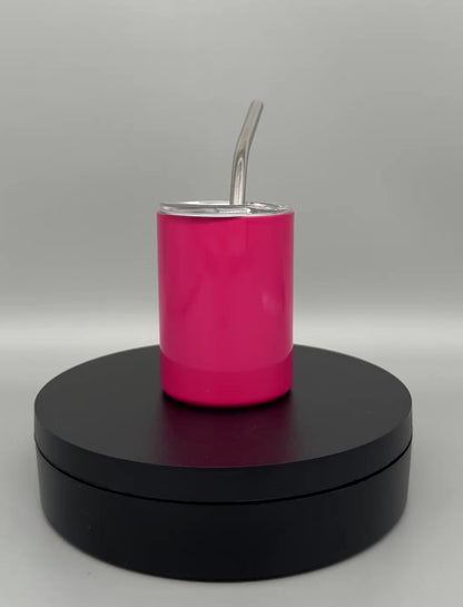 Mini Edelstahl Trinkbecher „Pfote 6“ mit Deckel & Trinkhalm – 80 ml