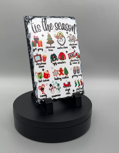 Schiefertafel auf Standfüßen " Weihnachtssaison "!