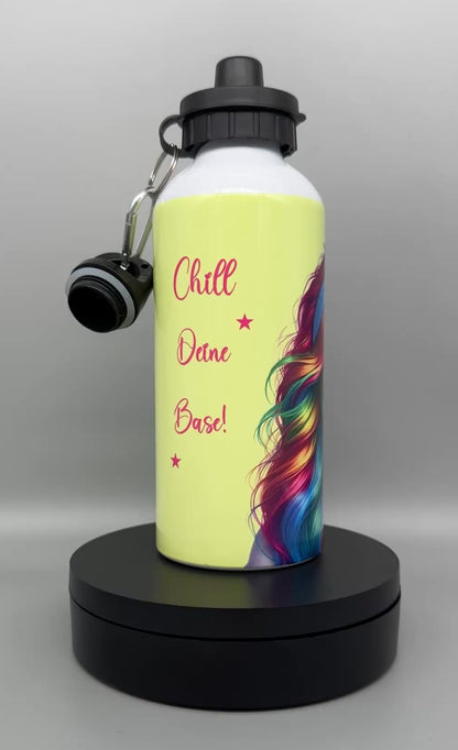Alu Trinkflasche Chill Deine Base - 600ml mit 2 Verschlüssen