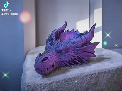 3D-Druck Drachenkopf Ablage - Schmuck & Schlüssel Tablett Silk PLA