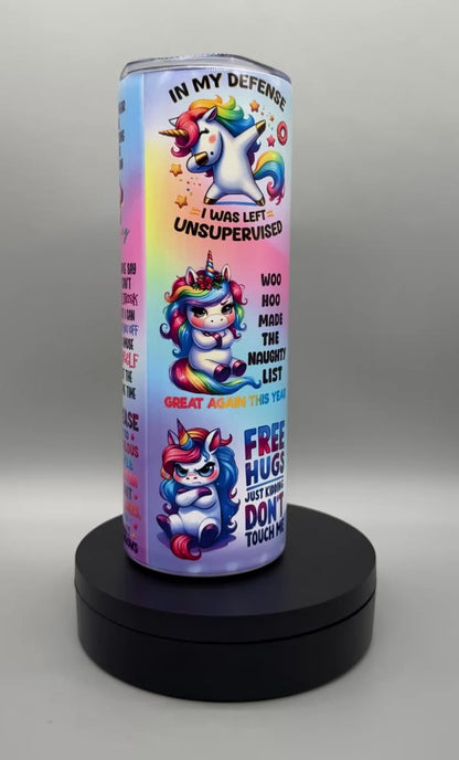 !! B-Ware !! Edelstahl Tumbler „Einhorn Sarkasmus“ – 600 ml, doppelwandig isolierend