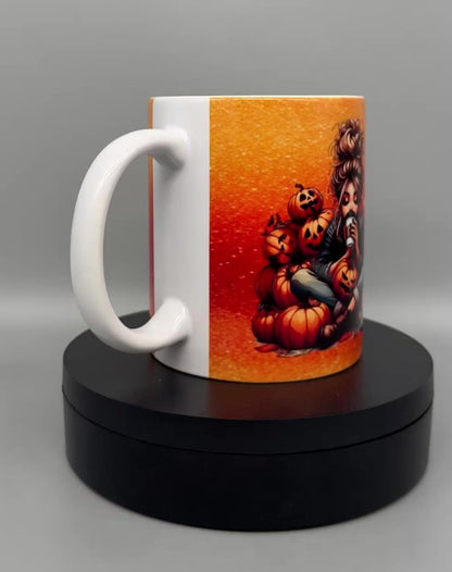 Halloween Tasse Pumpkin Girl Kaffeebecher 300ml Keramik Herbst Deko Geschenkidee