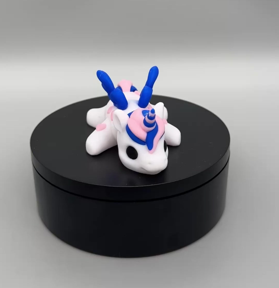 Flexi Herz-Einhorn 3D-Druck verschiedene Farben Fantasy
