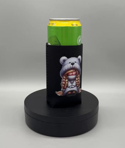 Dosenmanschette Eisbär Mädchen - Neopren Dosenkühler DTF-Druck