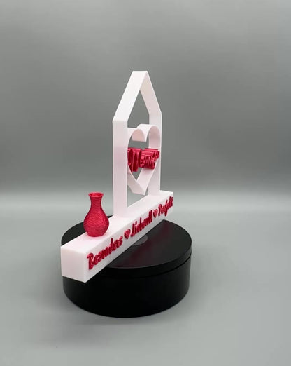 3D-Druck Aufsteller Mama mit Trockenblumen - Muttertag Geschenk Deko