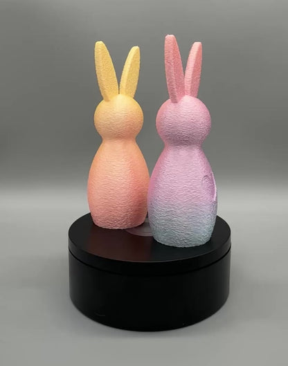 3D Druck Dekoration Hasen mit Herz – Fuzzy Look Silk PLA Farbverlauf