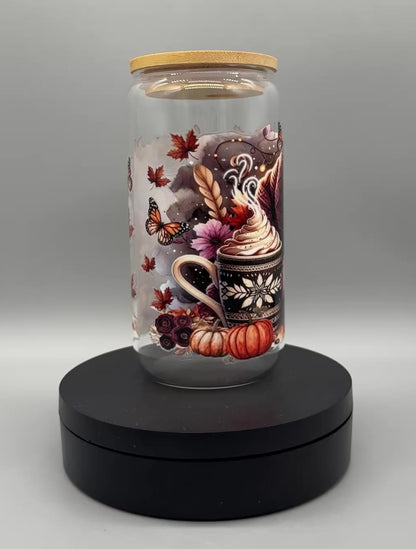 Trinkglas "Sweater Weather" – 550ml mit Bambusdeckel & Trinkhalm UV-DTF