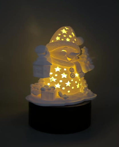 3D-Druck LED-Teelichthalter Schneemann