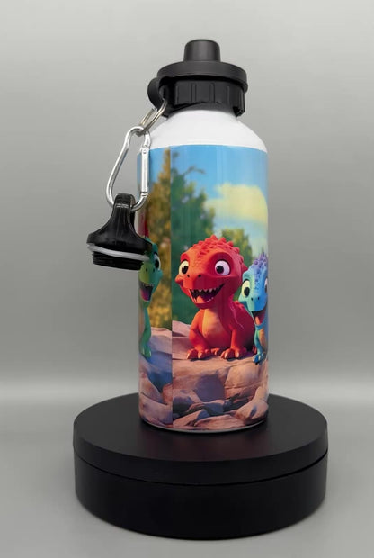 Alu Trinkflasche Dinosaurier Gang - 600ml mit 2 Verschlüssen