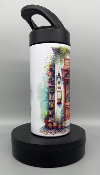Edelstahl Thermo Trinkflasche Bookstore - 450ml isoliert