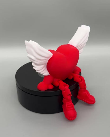 3D-Druck Flying Heart - Herz Kantenhocker mit Flügeln Valentinstag Deko