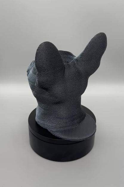 Stiftehalter "Bulldogge" – 3D-Druck Silk-PLA Two-Tone Schwarz-Weiß