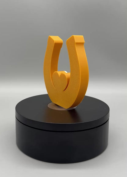 3D Druck Hufeisen mit Herz - Glücksbringer