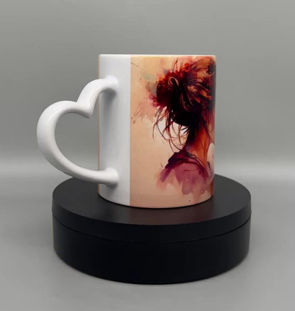 Tasse Mutter und Welt 300ml - Keramiktasse Muttertag Geschenk Herzhenkel