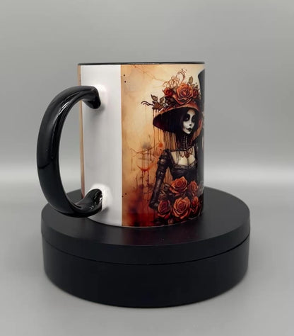 Tasse "Skeleton Couple" – Keramiktasse mit schwarzem Henkel 300ml