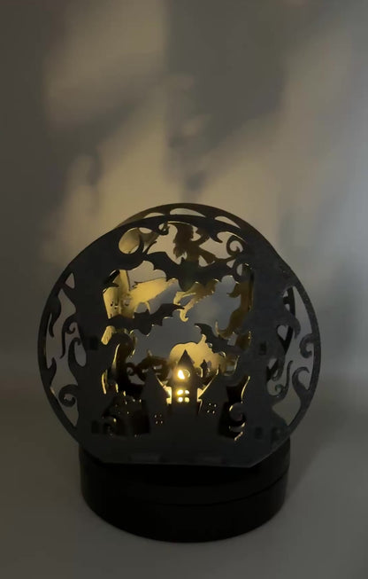 3D Druck! LED Teelichthalter " Halloweennacht "!