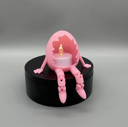 3D Druck LED Teelichthalter „Bewegliches Ei“ – Flexi Kantenhocker Osterdeko