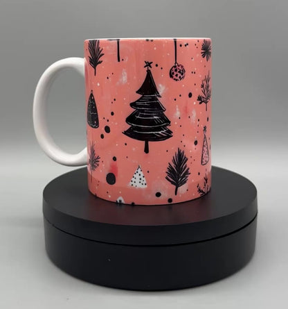 Weihnachtstasse "Weihnachtsbäume" – Festliche Keramiktasse 300ml